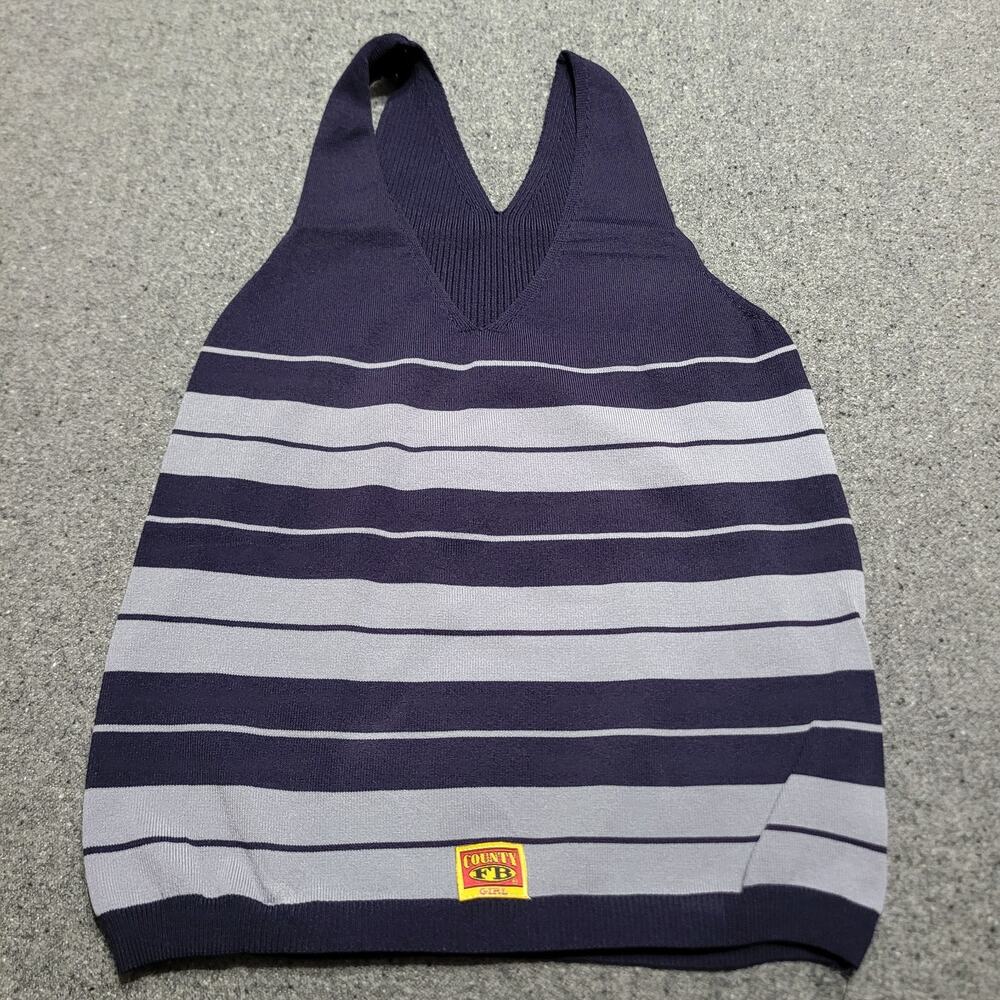 FB County Shirt Extra Large 2XL XXL Navy Blue Gray Charlie Brown Tank Top Chola